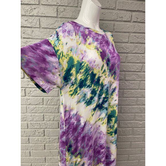 Simple Vera Women Short Sleeve Tie Dye T-Shirt Dress Size M - Picture 6 of 11